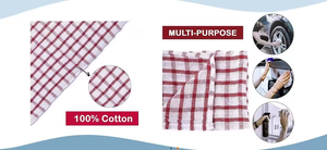 Ensemble de serviettes de cuisine multicolores douces et absorbantes CheckMate conçues pour une utilisation polyvalente dans la cuisine et un design accrocheur - Product Image 2