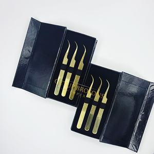 Pinzas de Acero Inoxidable GETUP BROSONS IMPEX con Punta de Fibra de Plasma Dorada Lisa, Antiestáticas, Antimagnéticas, de 10 mm - Product Image 1