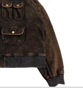 Sweat à capuche vintage du fabricant pakistanais pour hommes 100% coton French Terry meilleure qualité lavage à l'acide en détresse pour la saison d'automne - Product Image 3