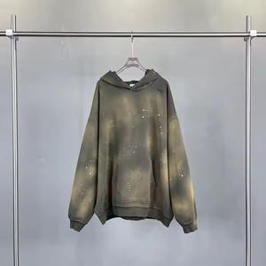 เสื้อฮู้ดซิปคู่แบบสั้นของผู้ชายเสื้อฮู้ดแบบซิปรูดซิปขนาดใหญ่ผ้าคอตตอน Hoodie100 % ซิปเต็มแนวสตรีท - Product Image 3