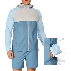 Ensemble de survêtement léger pour homme, personnalisé, été, deux pièces, veste coupe-vent courte, ensemble de survêtement coupe-vent pour homme - Product Image 3