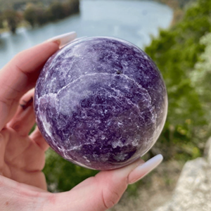 Lepidolite Quartz Crystal Sphere Polished Natural Gemstone 40-60mm for Feng Shui Love & Healing Meditation Bulk Supply Decor - Product Image 2