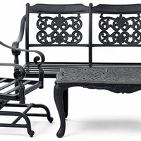 Ensemble de salon de jardin moderne en aluminium moulé, style italien, écologique, résistant à l'eau, pour villa et cour