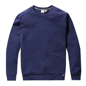 Sudadera de Cuello Redondo Azul Marino para Hombre, Corte Regular, Tejido de Punto, Color Sólido, Informal, Manga Larga - Product Image 1