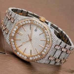 Reloj de Diamantes Moissanite Completamente Engastado, Acero Inoxidable Premium, Edición Limitada de Moda, Brillo Impresionante, Diseño de Lujo, Aspecto Elegante - Product Image 1