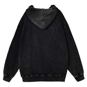 Sweat-shirt à capuche surdimensionné en molleton 380GSM personnalisé, poids lourd, coupe régulière vintage, lavage à l'acide, unisexe, col montant, 100% coton - Product Image 6