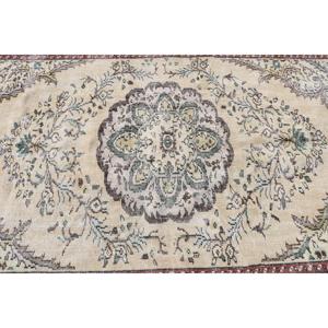Grand tapis vintage 5,1x9,1 pieds, tapis persan rouge et vert en laine - Product Image 5