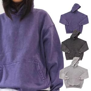 Sweat-shirt tendance à logo personnalisé imprimé, délavé, décontracté, 100% tissu, délavé au soleil, effet délavé à l'acide, sweat-shirt surdimensionné unisexe - Product Image 2