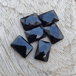 Verificador de forma rectangular de ónix negro natural, corte trasero plano, calibrado AAA +, piedras preciosas al por mayor de calidad, todos los tamaños disponibles - Product Image 4