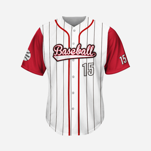 Maillot de baseball personnalisé respirant 100% polyester imprimé antibactérien séchage rapide col en V numéros d'équipe/nom du joueur en gros - Product Image 6