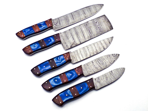 2025 nouveau jeu de couteaux de Chef 5 pièces damas fait main personnalisable OEM avec ensembles de couteaux de cuisine gaine en cuir pour les chefs - Product Image 4