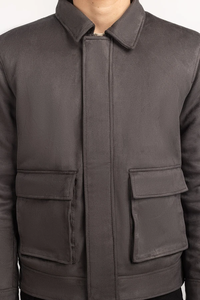 Suede Bomber Clothing <b>Genuine</b> <b>Leather</b> <b>Jacket</b> For Men - Product Image 2