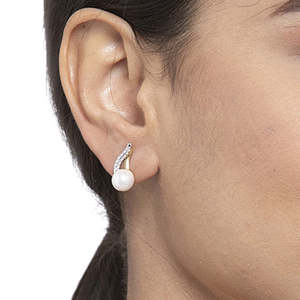 NOVAMART Fine Women's Cute Stud <b>Earrings</b> 925 Sterling Silver <b>Gold</b> Rhodium Plating for Swiss Zirconia Winged <b>Screw</b> <b>Back</b> Gift Girl - Product Image 5