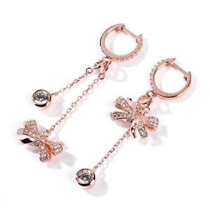 Pendientes colgantes de moda Jeulia Knot de plata de ley con diseño desigual - Product Image 3