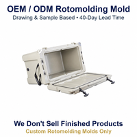 Moule de rotomoulage personnalisé OEM ODM pour glacière robuste beige avec coins métalliques, fabrication directe usine