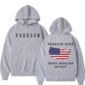 Charlie Kirk A Great American Patriot Vintage Hoodies Hombres Mujeres Fleece Casual Sudaderas de alta calidad Moda Hipster Pullovers - Product Image 4