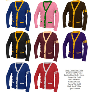 Fraternité de sororité personnalisée tricoté cardigan grec col en V chandails pour femmes varsity couleur unie logo brodé hiver décontracté - Product Image 4