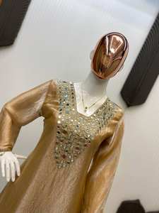 PAIRE DE PLAZZO EXCLUSIVE SALWAR KAMEEZ avec TISSU DE TRAVAIL MIROIR et BRODERIE FENDY REVERSIBLE CASUAL PARTY WEAR - Product Image 3