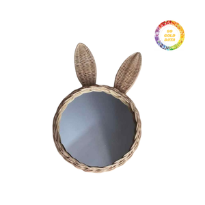 Espejo tejido hecho a mano de arte de pared con marco de ratán para decoración elegante - Product Image 5