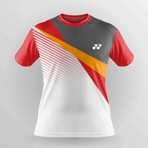 เสื้อยืดคุณภาพสูงสำหรับการพิมพ์แบบระเหิด เสื้อยืดกีฬาผู้ชาย ชุดแบดมินตัน ชุดกีฬา เสื้อผู้ชายพิมพ์โลโก้ตามสั่ง - Product Image 4