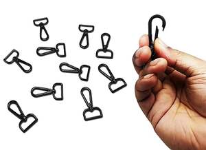 Vente en gros de crochets à ressort en métal gris et noir avec anneau en D, crochets à ressort pivotants, crochets à pression pour sangles, sacs, ceintures, accessoires vestimentaires - Product Image 2