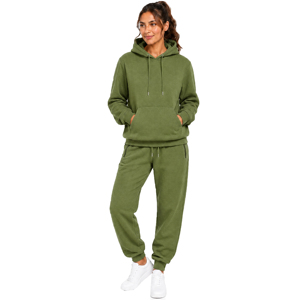 Womens Soft Fleece Cotton Blend Regular Fit Casual Solid Woven Comfortable Pullover Hoodie & Sweatpants Jogging <b>Set</b> All Seasons - Product Image 5