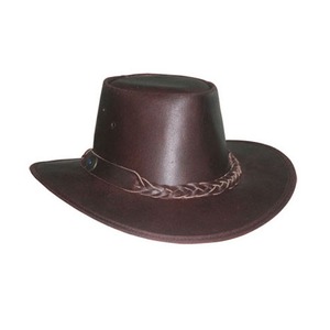 Sombrero de vaquero occidental para hombre Corona de cuero de vaca Pull-Up Versátil para viajes Deportes Casual y aventuras al aire libre - Product Image 2