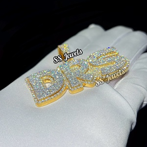 VVS Lab สร้อยคอจี้เพชร925ชื่อเงินสร้อยคอเสน่ห์ของบุคคล hip hop bustdown CVD ประดับเพชร - Product Image 2