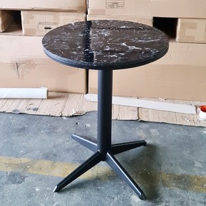 Modern Black Stone Top & Powder-Coated Iron <b>Leg</b> Round <b>Coffee</b> <b>Table</b> <b>for</b> Living Room CFD68073 - Product Image 2