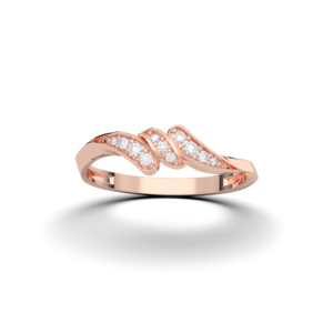 Conjunto de puntas de diamante de corte redondo de moissanita de 0,08 quilates, anillo de banda de ondas elegante hecho en plata para ella - Product Image 4