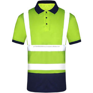 Hi Vis Reflective Polo <b>Shirts</b> High Visibility Safety Short Sleeve Polo <b>Shirt</b> with Black Bottom Orange Yellow Reflective T-<b>Shirt</b> - Product Image 4