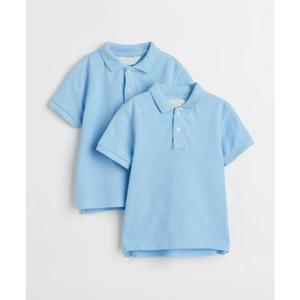 เสื้อยืดโปโลแขนสั้นสำหรับเด็กผู้ชาย,เสื้อคอตตอนสีพื้นแห้งเร็วเล่นกีฬากอล์ฟอย่างยั่งยืนสวมใส่สบาย - Product Image 2