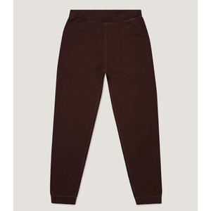 Pantalon de jogging personnalisé en coton uni à imprimé bouffant Pantalon de jogging brodé Baggy surdimensionné en polaire marron pantalon de survêtement pour homme - Product Image 1