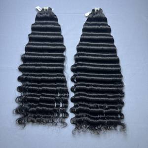 Venta al por mayor de pelo de onda profunda 3 paquetes 100% sin procesar Virgen Remy Extensiones de mechones de cabello humano Color Natural - Product Image 2