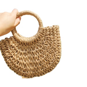 Bolso de compras hecho a mano, bolso tejido a mano, bolsa de paja, ganchillo, macramé, bolsas de playa, directo del proveedor indio - Product Image 1