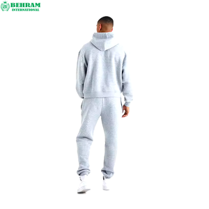 Sudadera con capucha de forro polar grueso de poliéster/algodón, transpirable, gris ceniza, talla grande, con refuerzo apilado, personalizada, para envío mundial - Product Image 5