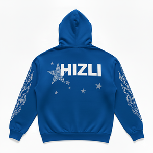 Sweat à capuche zippé vintage personnalisé avec strass, 100% coton, molleton lourd, surdimensionné, décontracté, streetwear pour homme - Product Image 6