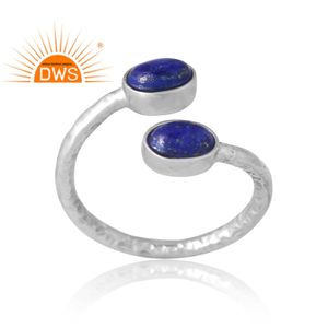 Anillo de Plata de Ley con Piedra Preciosa de Lapislázuli Natural, Joyería Personalizada para Mujer, Regalo para Ella, Diseño de Fabricante Indio - Product Image 1