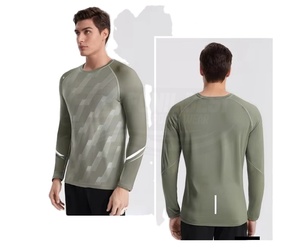 Camisa Deportiva Casual de Manga Larga para Hombre, Otoño, Secado Rápido, Transpirable, con Marcas Reflectantes, 100% Algodón - Product Image 1