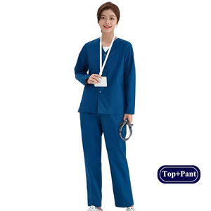 Ensemble d'uniformes médicaux unisexes personnalisables en tissu coton-polyester avec détection d'aiguilles pour hommes et femmes - Product Image 3