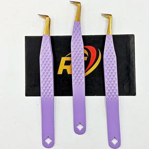 Pinzas para Pestañas Dobles Mega Lashes, Precio al por Mayor, Ecológicas, Personalizables, Recubiertas de Color, Acero Inoxidable, Antiestáticas, Resistentes - Product Image 3