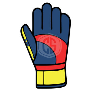 Professional Navy Blue Red Negative Cut <b>Goalkeeper</b> <b>Gloves</b> with Yellow Splash Design and 3D Silicone Injected Punch Zone - Product Image 5