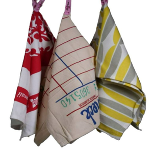 Serviette à vaisselle 100% coton écologique, séchage rapide, réutilisable, serviette à thé, impression personnalisée sur écran, respirante, unie, jetable - Product Image 6