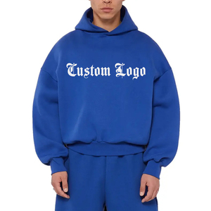 Sudaderas para hombre, Sudadera con capucha de lana ligera con cremallera completa, personalizada en blanco, de gran tamaño, liso, con hombros caídos, ropa de calle, transpirable de verano - Product Image 2