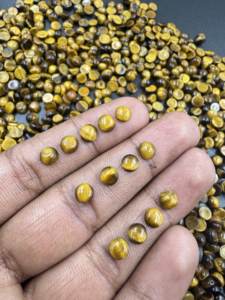 พลอยตาเสือทรงหลวมสีเหลือง8มม. ตัดเป็นรูปทรงหลวมสำหรับเครื่องประดับธรรมชาติ - Product Image 2