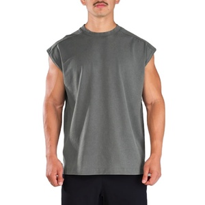 Camiseta sin mangas de verano, estilo jersey, atlética, para culturismo, gimnasio, entrenamiento, yoga, corte holgado, largo, cuello redondo, lisa. - Product Image 5