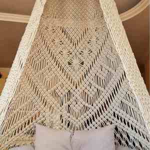 Silla Colgante de Macramé Hecha a Mano, Estilo Boho, para Interiores y Exteriores, Hamaca de Algodón, Silla de Macramé - Product Image 3
