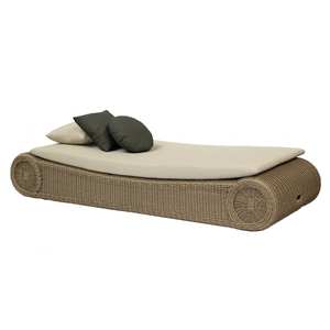 Chaise longue Salsa moderne en bambou portable et corde synthétique avec coussin en tissu pour l'extérieur Utilisation dans les parcs et les hôtels Confortable - Product Image 4