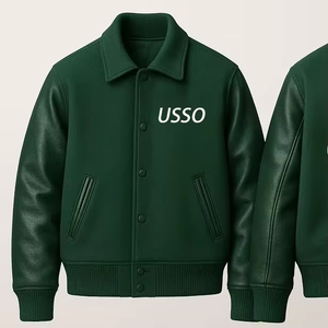 High Quality Custom Letterman Varsity Jackets <b>Wool</b> Body Genuine Leather Sleeves Winter Wear Smart Stylish Men's Jacket - Product Image 1