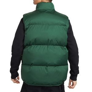Chaleco de plumón de ganso OEM personalizado al por mayor, verde oscuro, de alta calidad, para hombre, sin mangas, de algodón, a la moda, con revestimiento, para otoño - Product Image 2